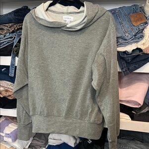 Evereve Women's Sage Green Cowl Neck Sweatshirt